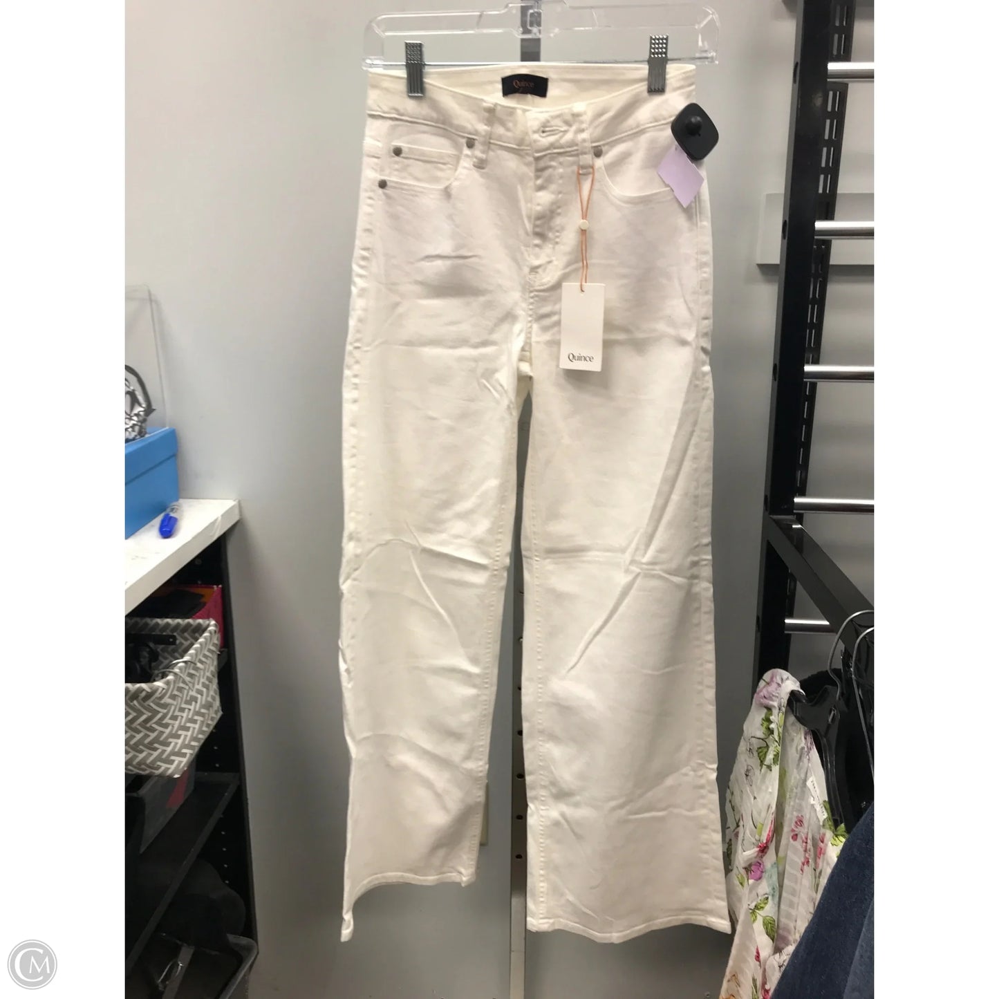 Jeans Wide Leg By Quince In White, Size: 2