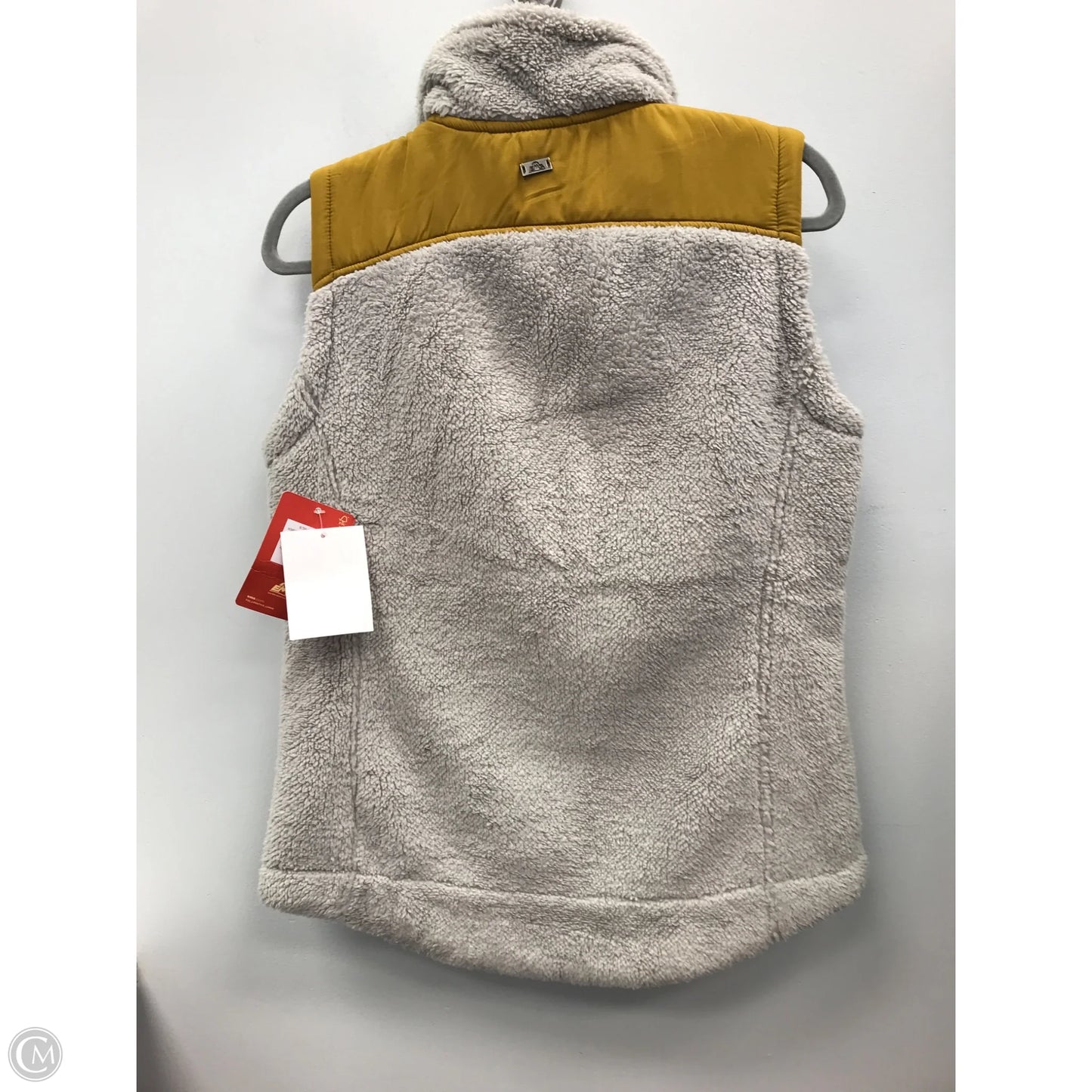 Vest Faux Fur & Sherpa By Clothes Mentor In Grey & Yellow, Size: Xs