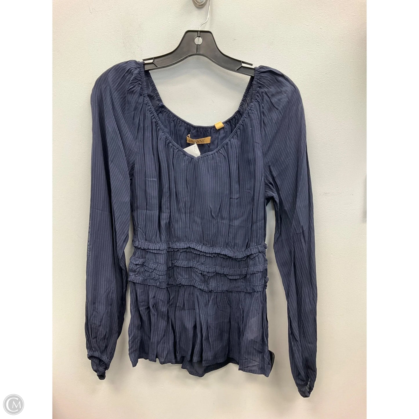 Top Long Sleeve By Shyanne In Navy, Size: M