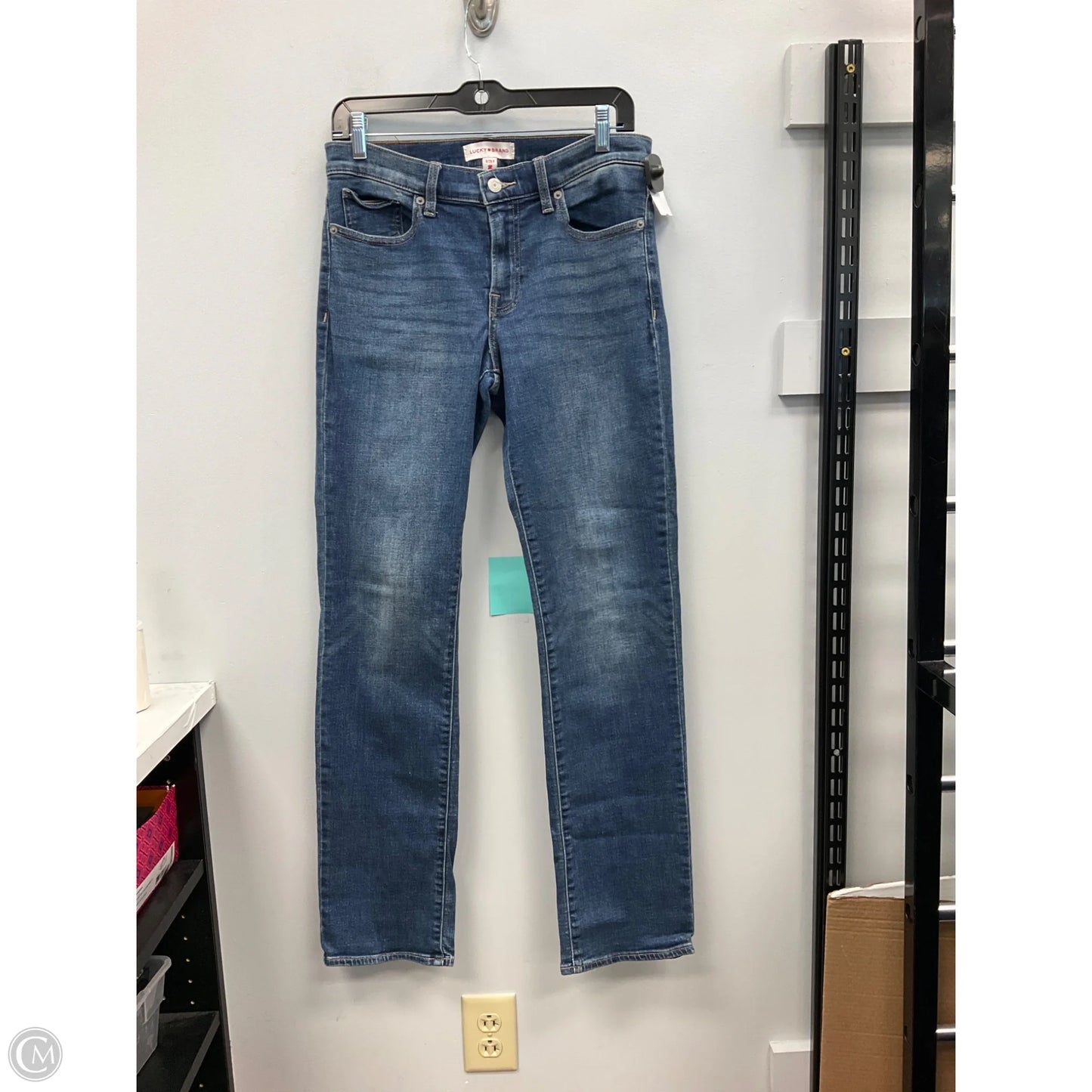 Jeans Straight By Lucky Brand In Blue Denim, Size: 8