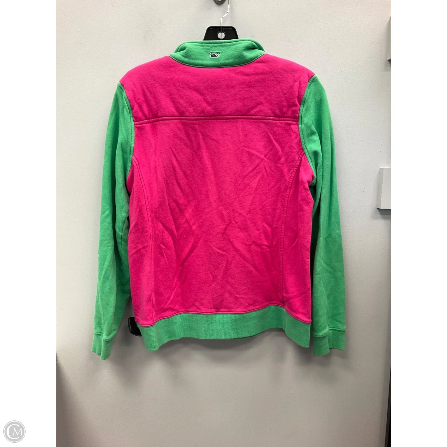 Sweatshirt Collar By Vineyard Vines In Green & Pink, Size: M