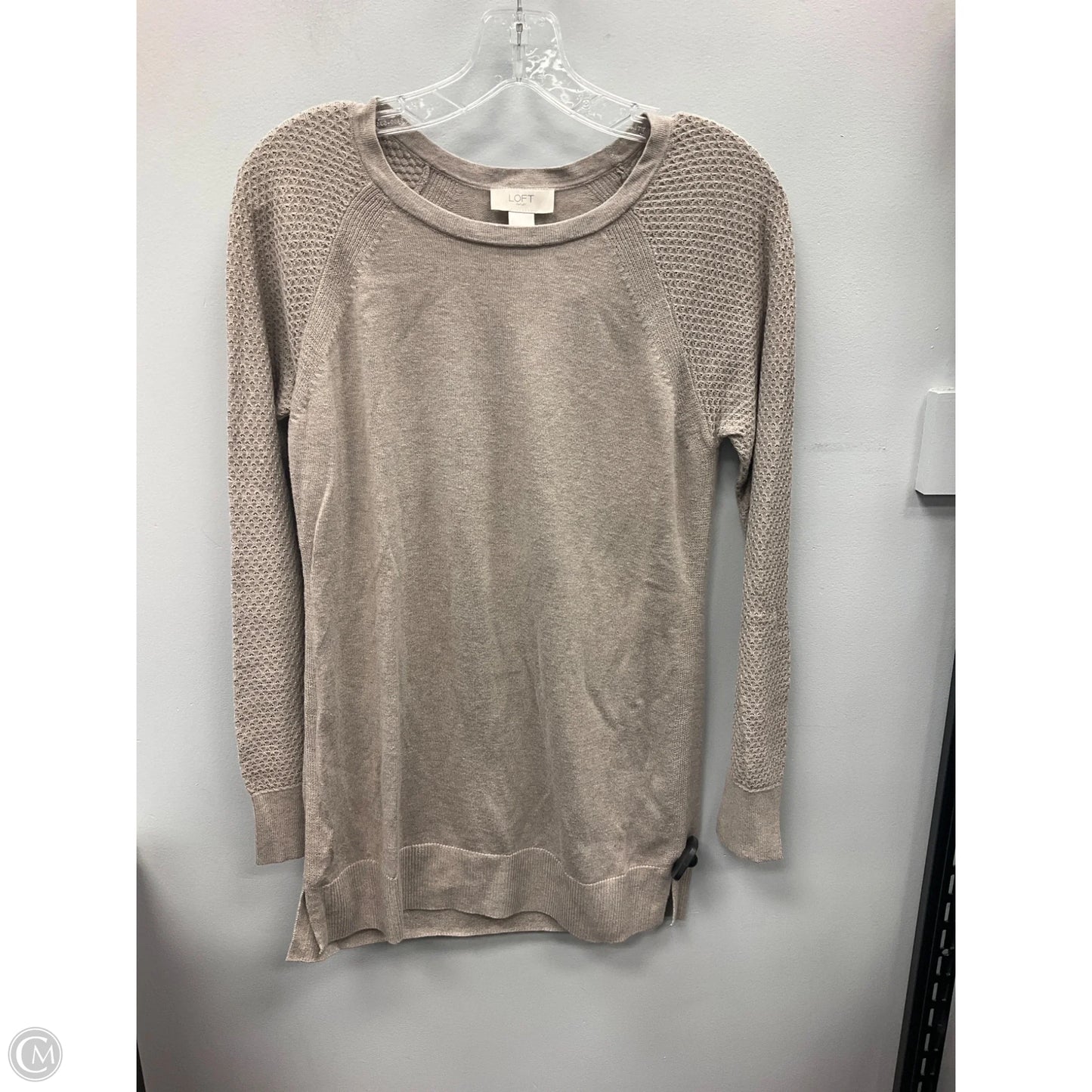 Top Long Sleeve By Loft In Taupe, Size: S