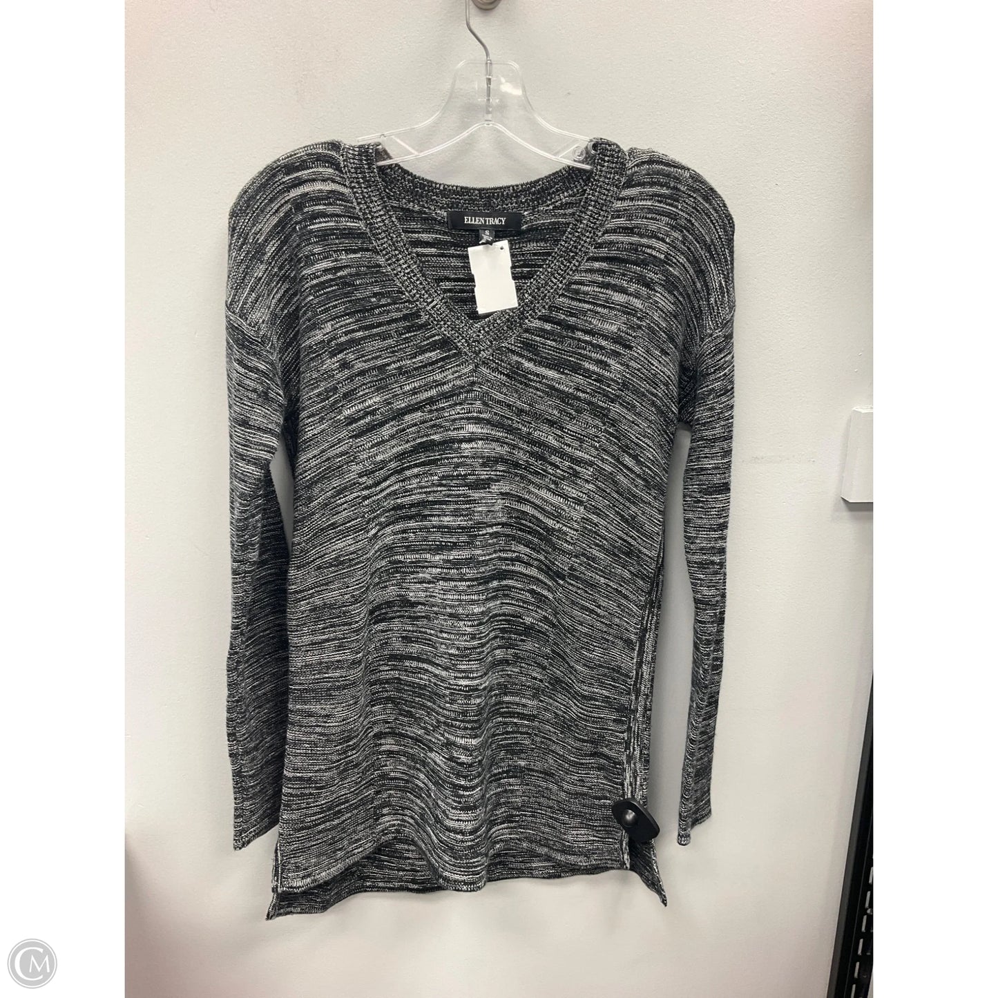 Top Long Sleeve By Ellen Tracy In Black & White, Size: S