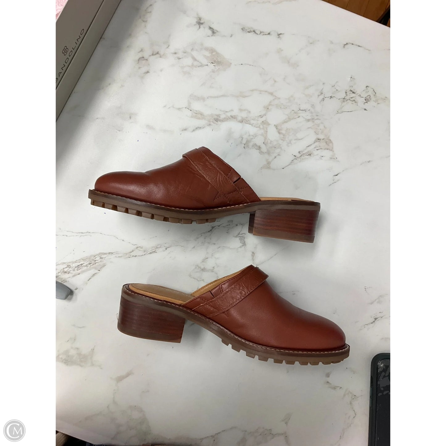 Shoes Heels Block By Crown Vintage In Brown, Size: 7