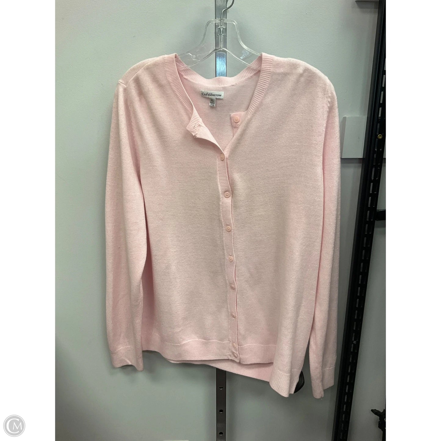 Sweater Cardigan By Croft And Barrow In Pink, Size: Xl