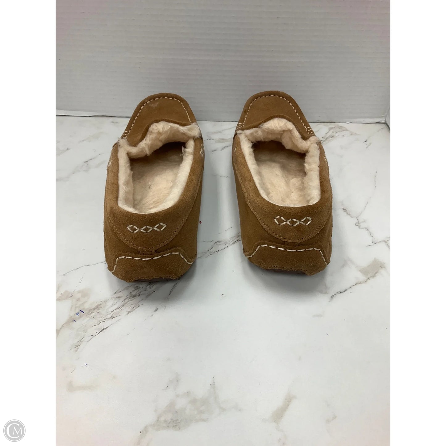 Slippers Designer By Ugg In Brown, Size: 10