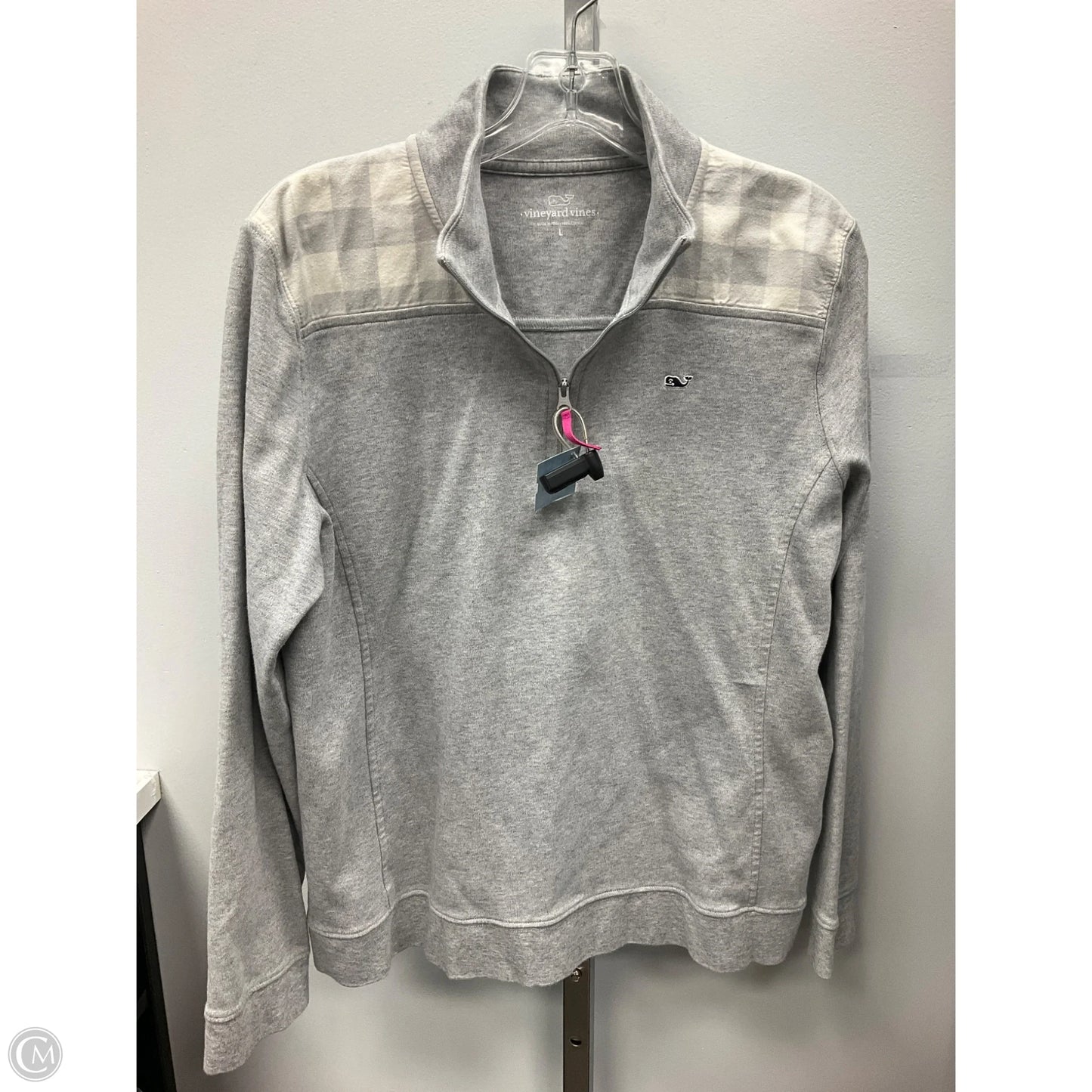 Sweatshirt Collar By Vineyard Vines In Grey, Size: L
