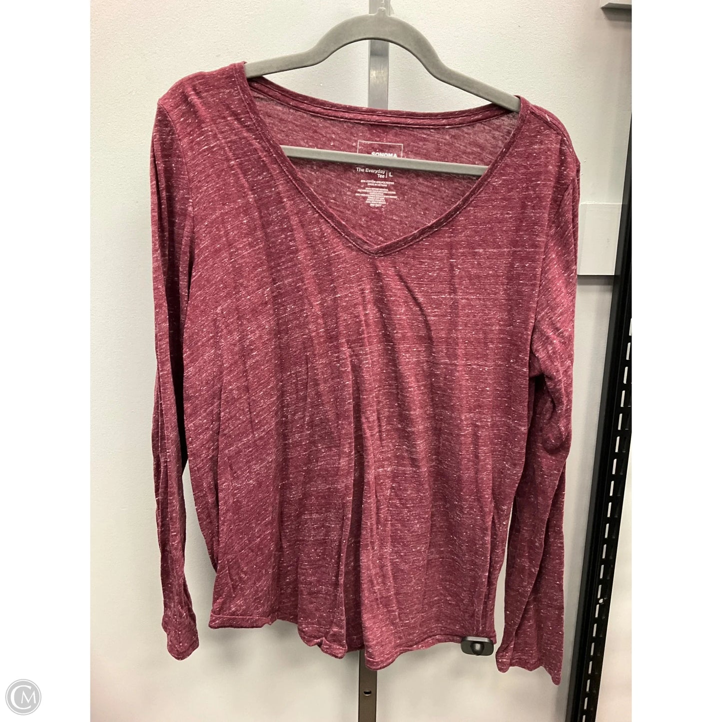 Top Long Sleeve Basic By Sonoma In Red, Size: L