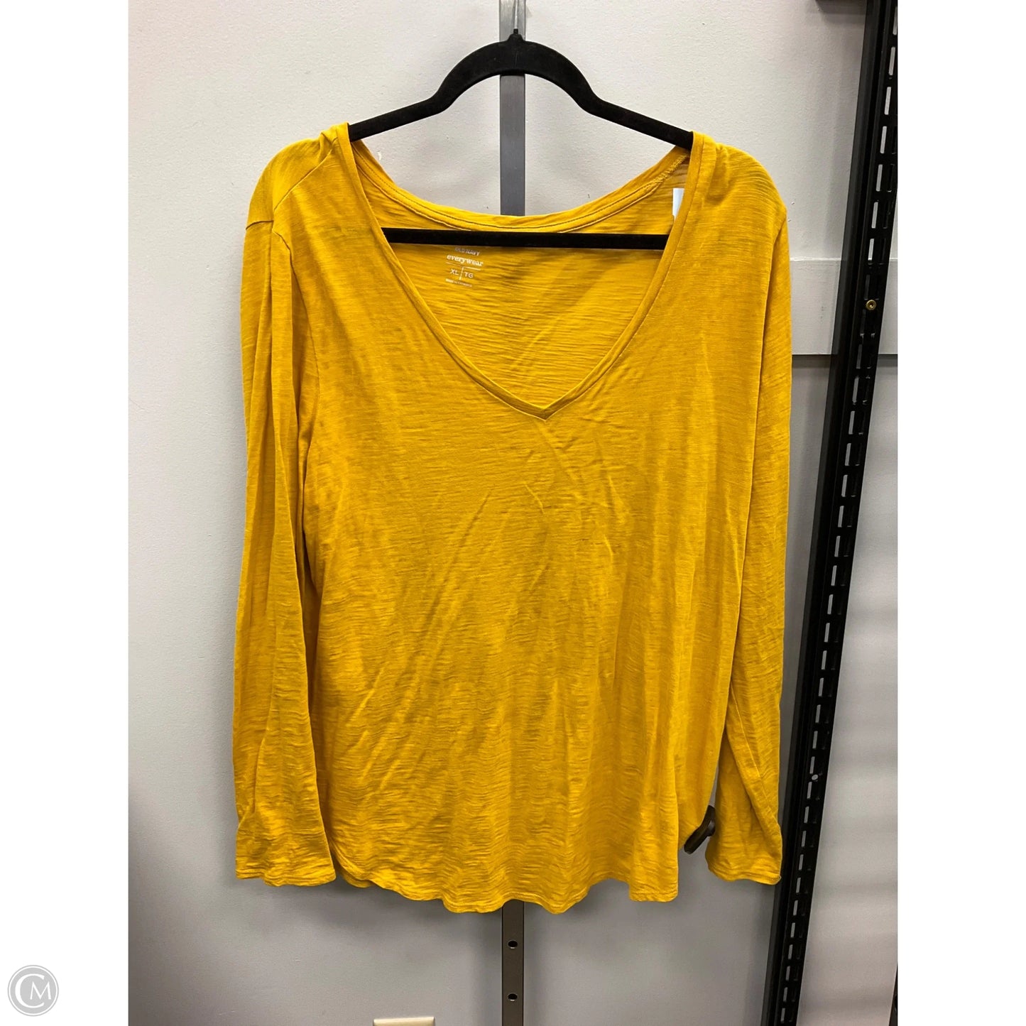 Top Long Sleeve Basic By Old Navy In Yellow, Size: Xl