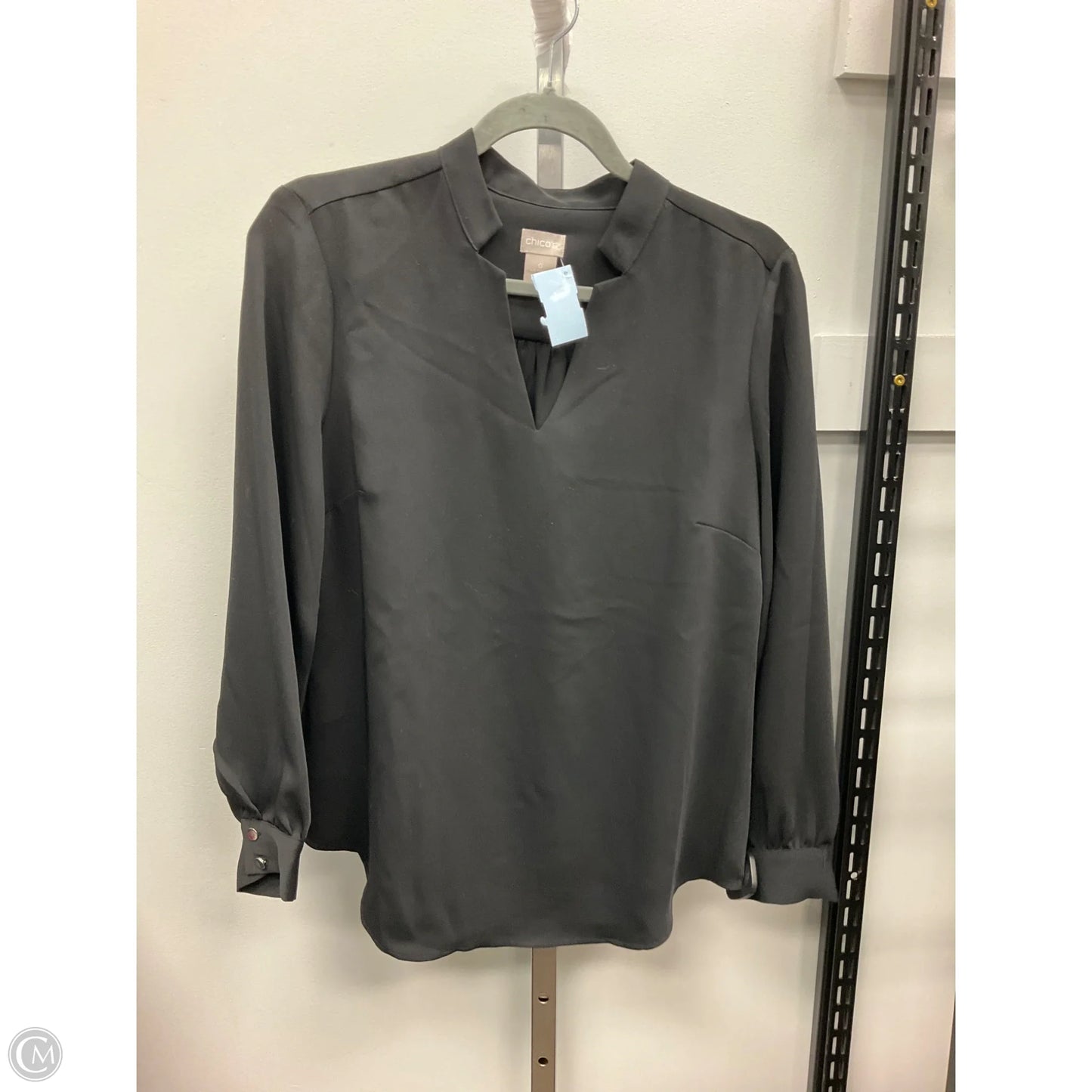 Top Long Sleeve By Chicos In Black, Size: S