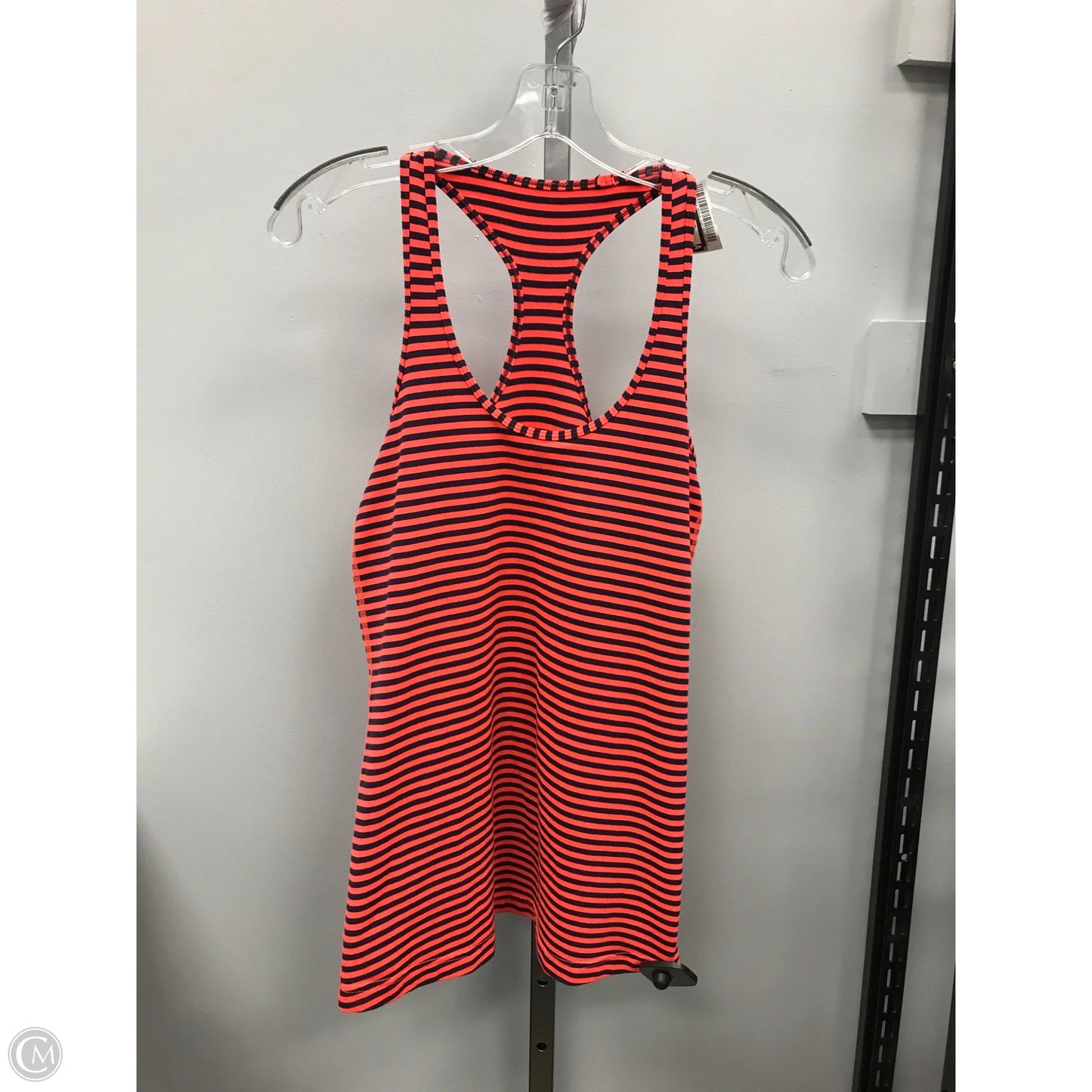 Athletic Tank Top By Lululemon In Black & Orange, Size: 8