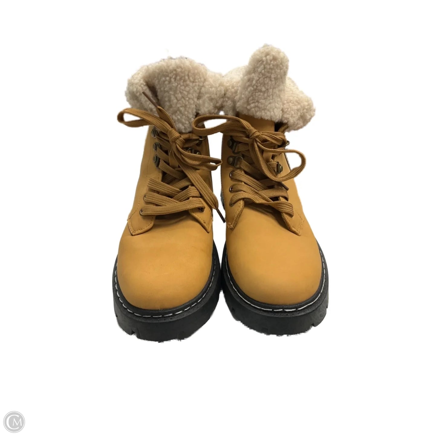Boots Hiking By Rouge In Brown & Cream, Size: 10