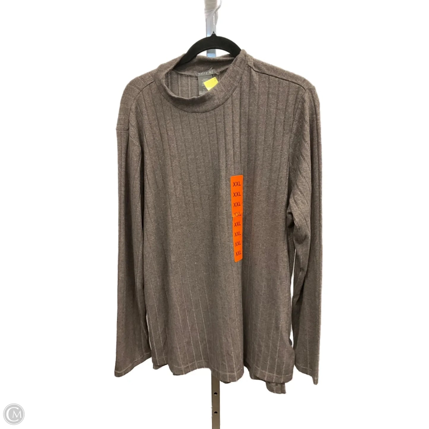 Top Long Sleeve Basic By Matty M In Brown, Size: Xxl