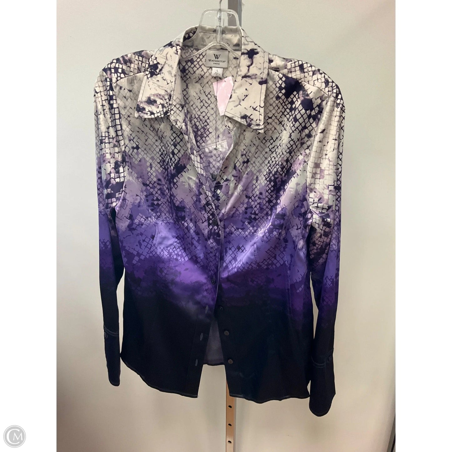 Top Long Sleeve By Worthington In Purple, Size: L