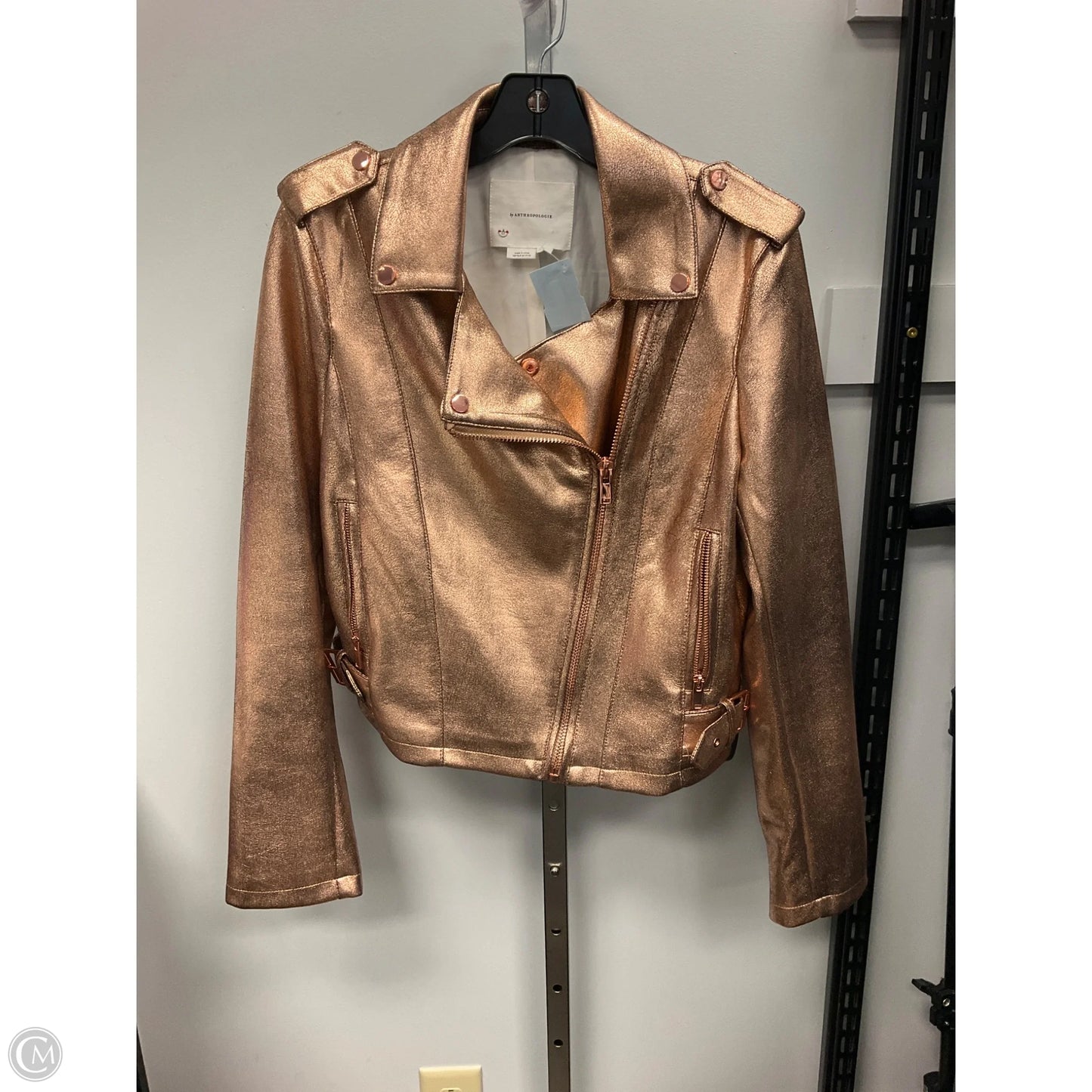 Jacket Moto By Anthropologie In Gold, Size: S