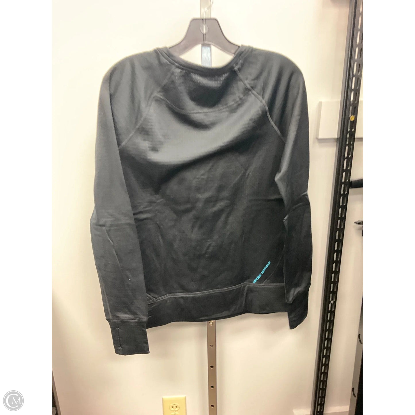 Athletic Top Long Sleeve Crewneck By Under Armour In Black, Size: L