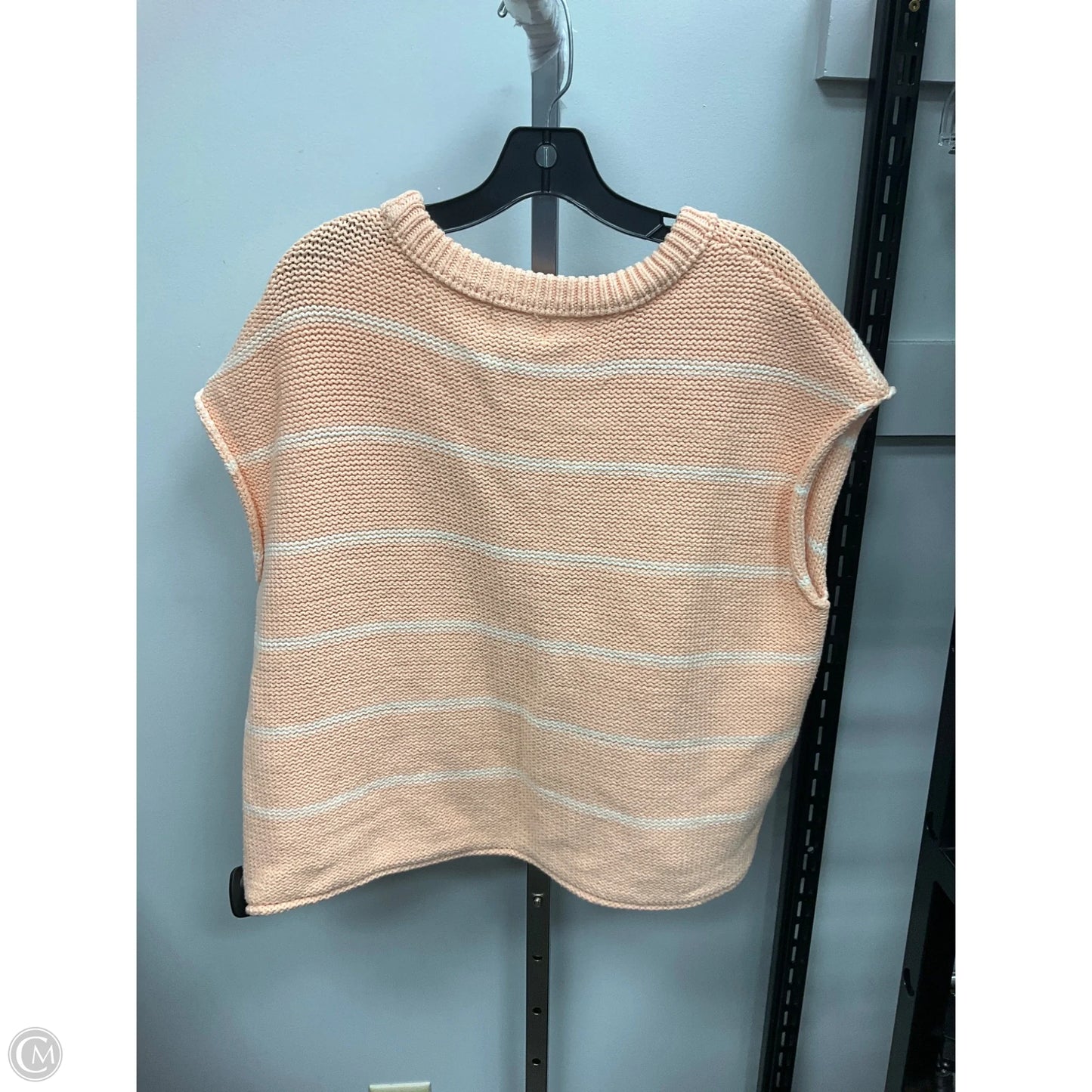 Vest Sweater By Universal Thread In Orange & White, Size: M