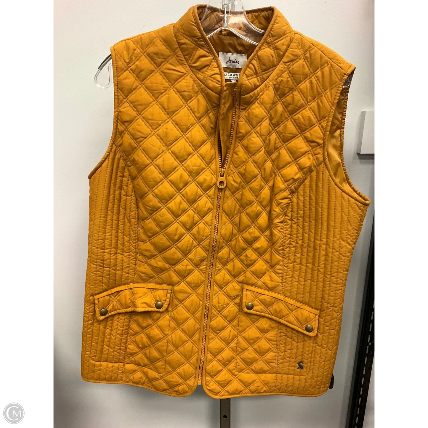 Vest Puffer & Quilted By Joules In Gold, Size: 14