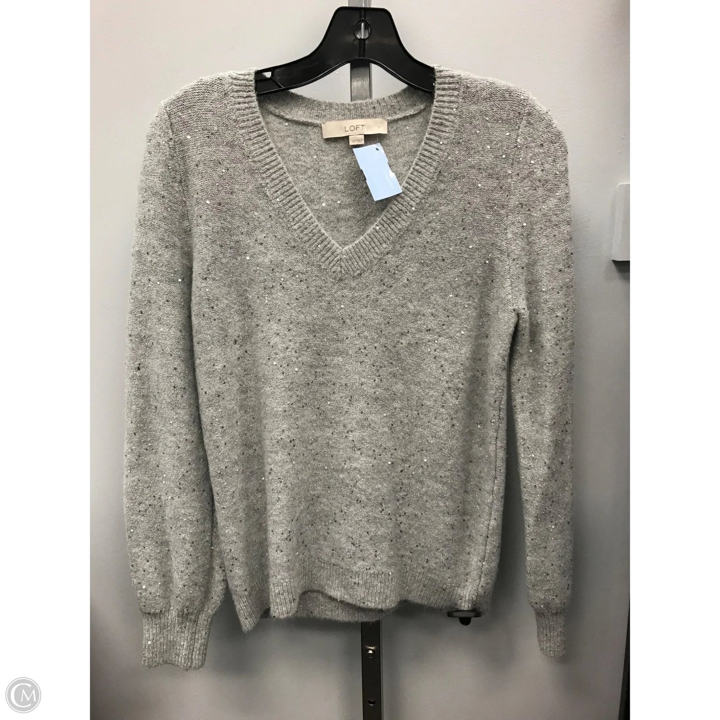 Sweater By Loft In Silver, Size: Xs