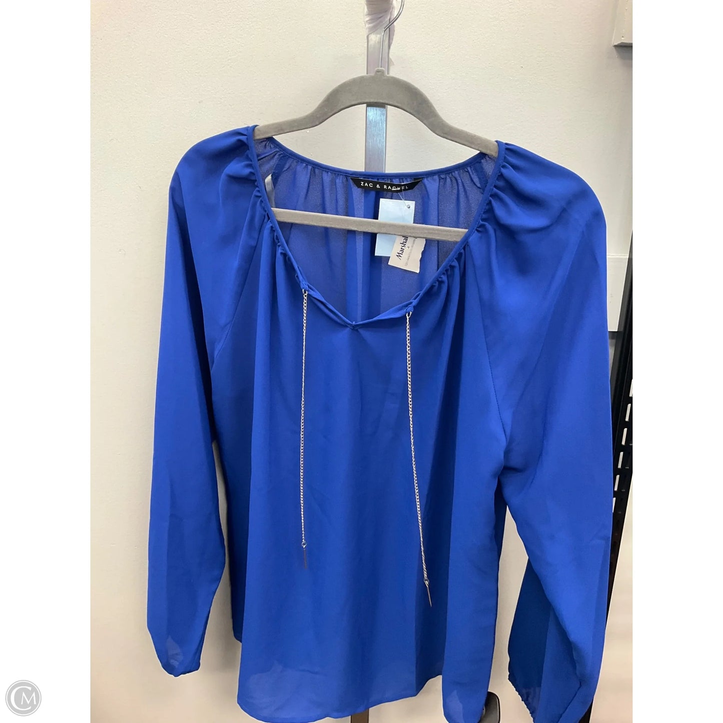 Top Long Sleeve By Zac And Rachel In Blue, Size: L