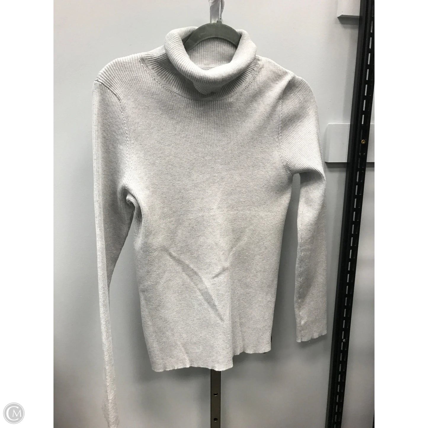Top Long Sleeve By Calvin Klein In Silver, Size: Xl