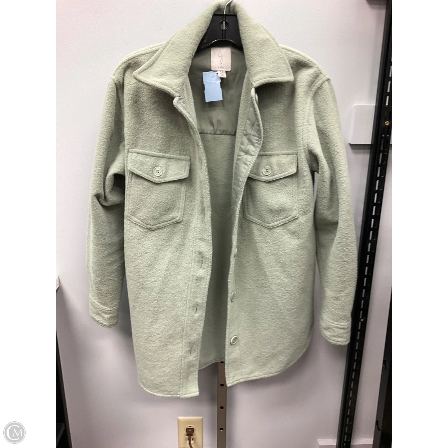 Jacket Shirt By Joie In Green, Size: S