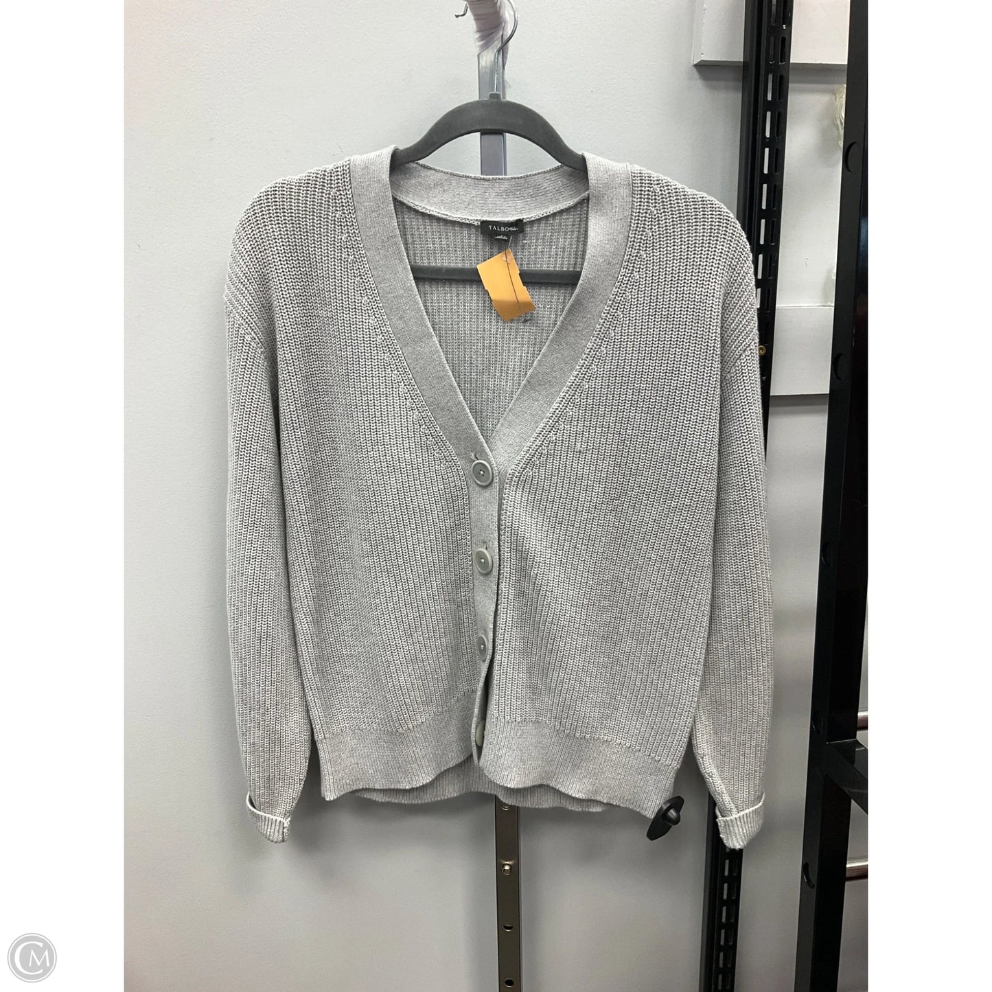 Sweater Cardigan By Talbots In Grey, Size: S