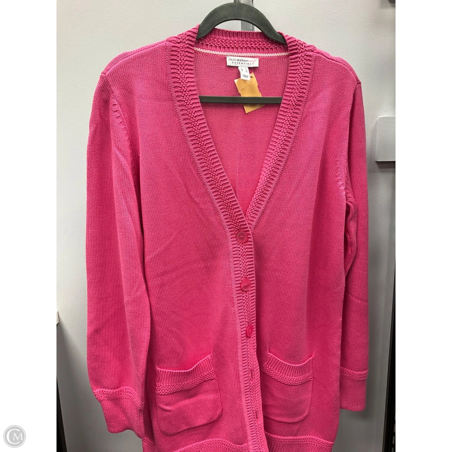 Sweater Cardigan By Isaac Mizrahi Live Qvc In Pink, Size: L