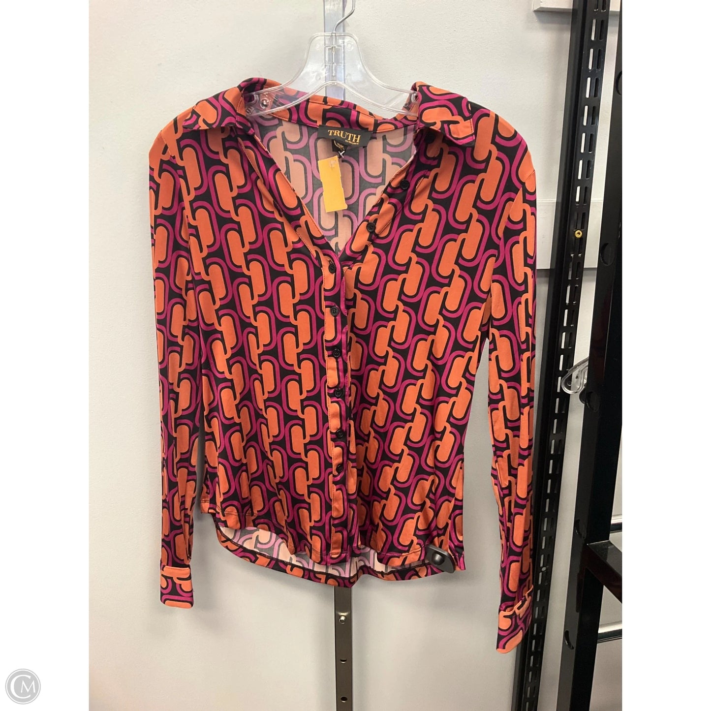 Top Long Sleeve By Truth In Geometric Pattern, Size: M