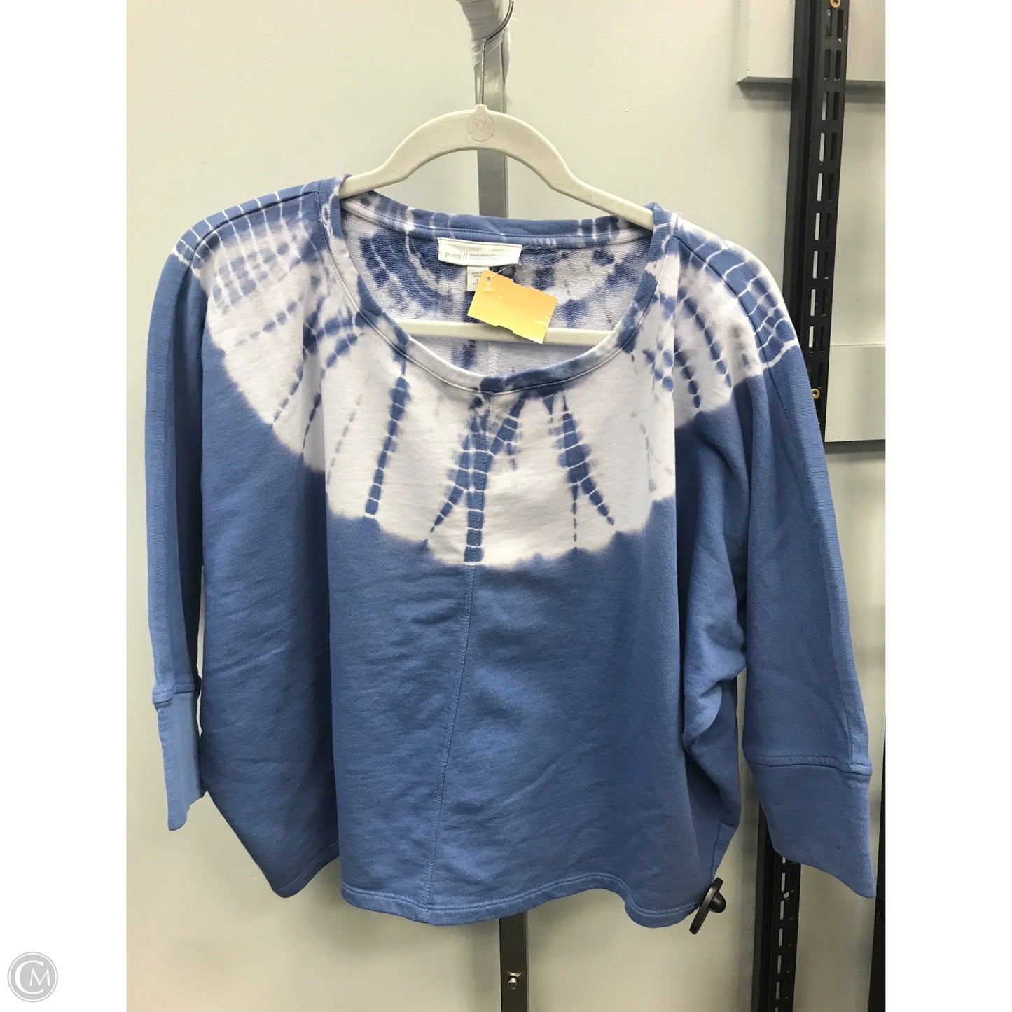 Top Short Sleeve By Pure Jill In Blue & White, Size: S