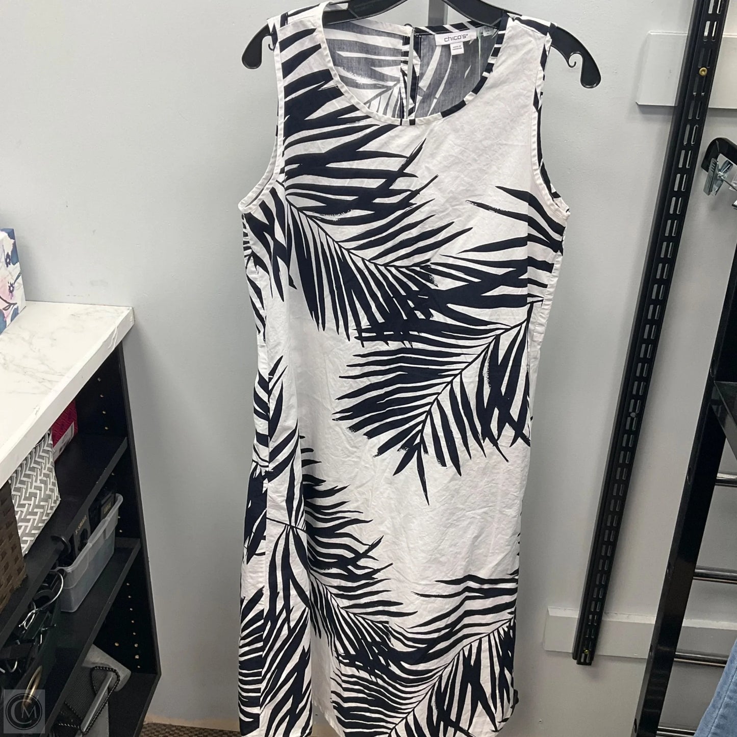 Dress Casual Midi By Chicos In Tropical Print, Size: 6