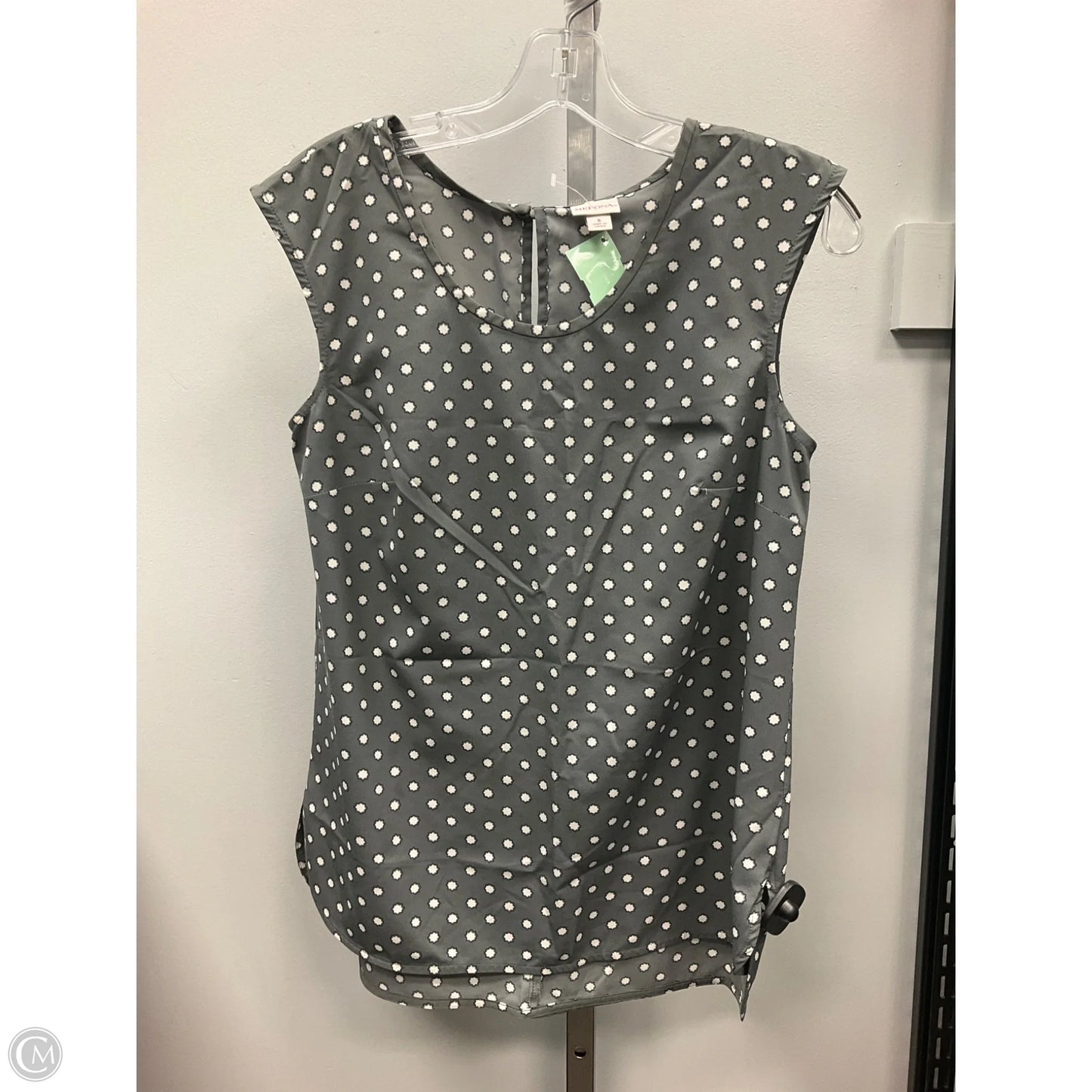 Top Sleeveless By Merona In Grey & White, Size: S