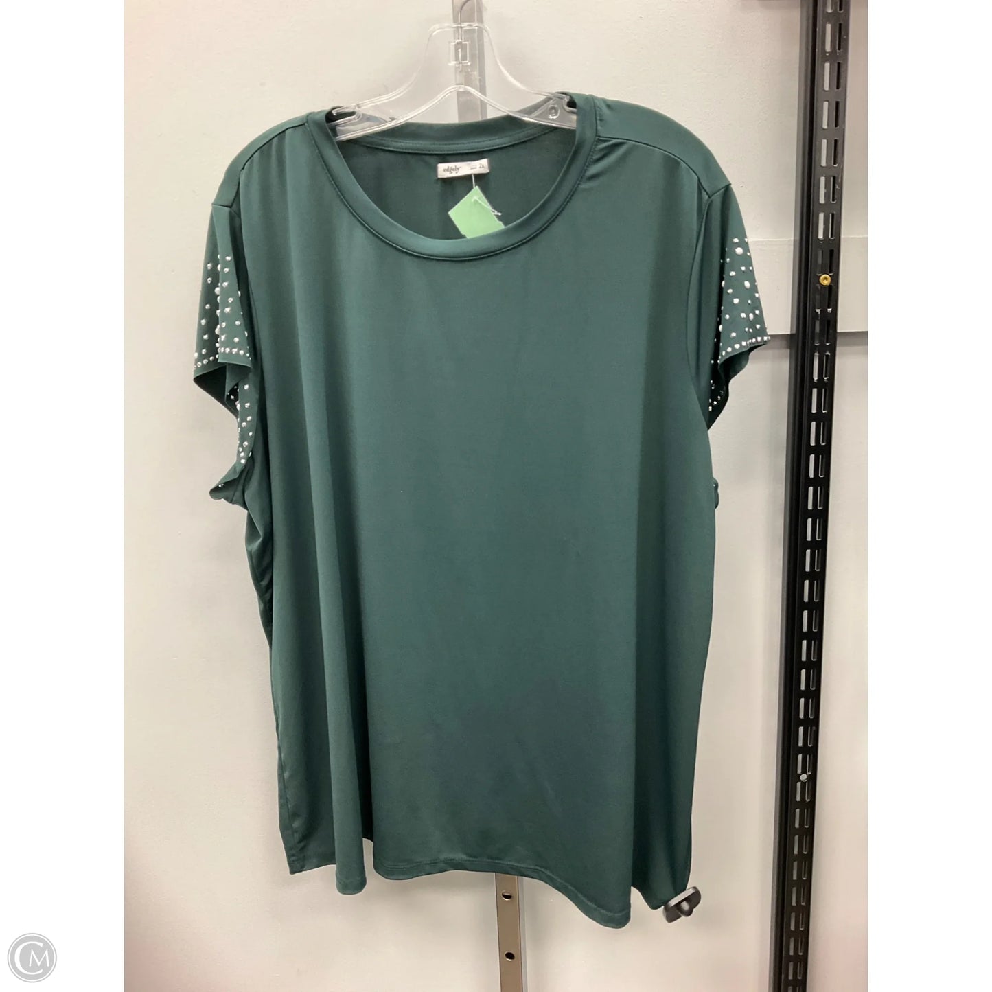 Top Short Sleeve By Edgely In Green, Size: 2x