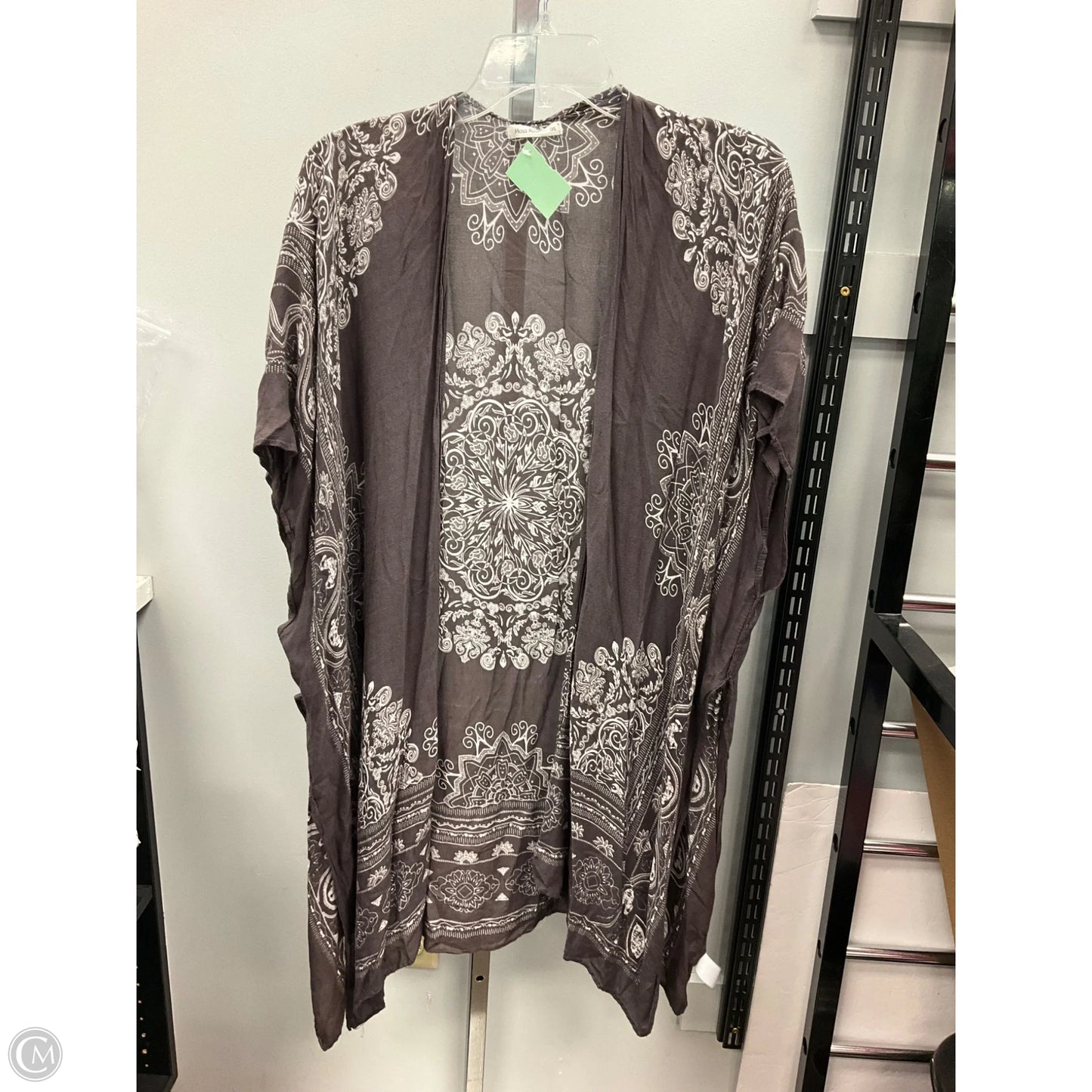 Swimwear Cover-up By Clothes Mentor In Grey & White, Size: Osfm