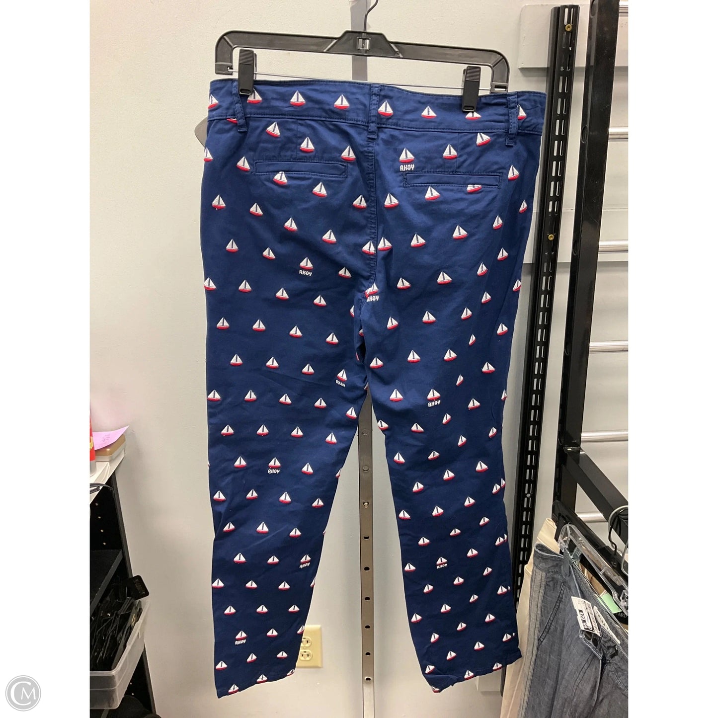 Pants Designer By Tory Burch In Nautical Print, Size: 6
