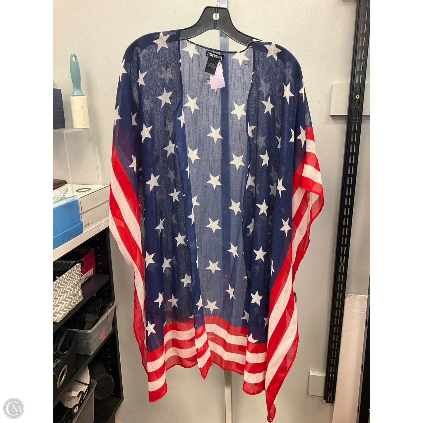 Kimono By Steve Madden In Blue & Red & White, Size: Osfm