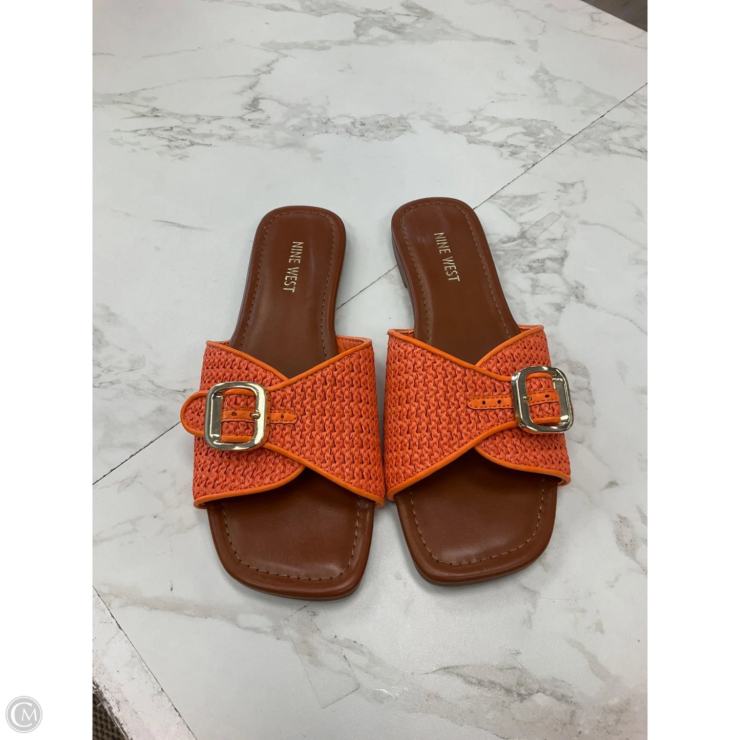 Sandals Flats By Nine West In Orange, Size: 8.5