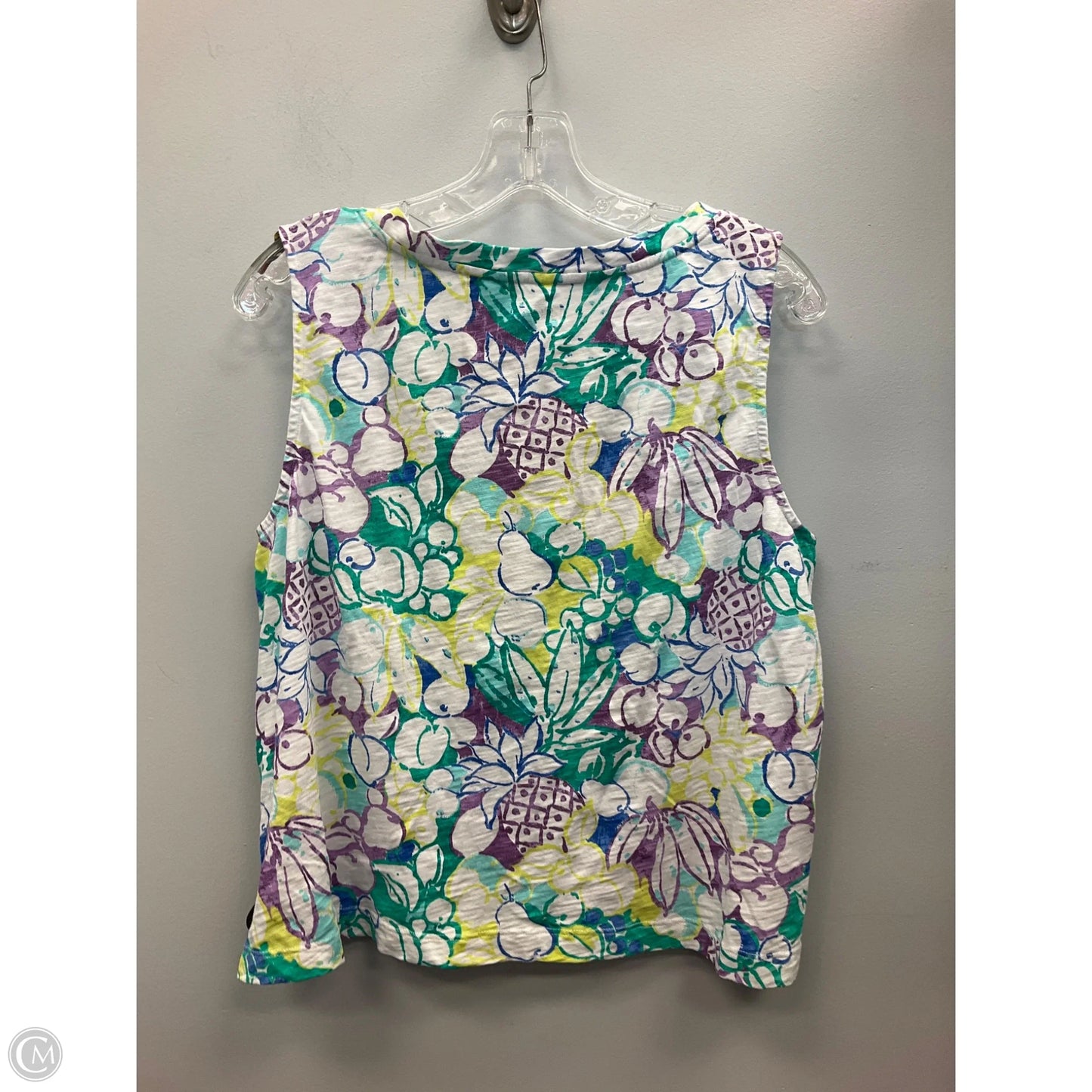 Top Sleeveless By Cmc In Tropical Print, Size: L