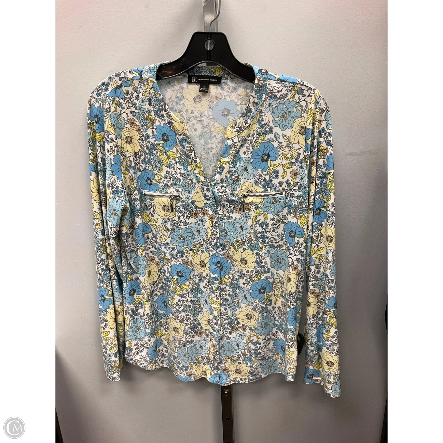 Top Long Sleeve By Inc In Floral Print, Size: S
