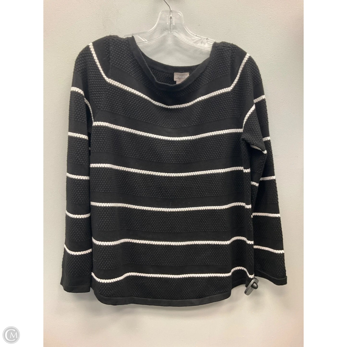 Top Long Sleeve By Chicos In Black, Size: M