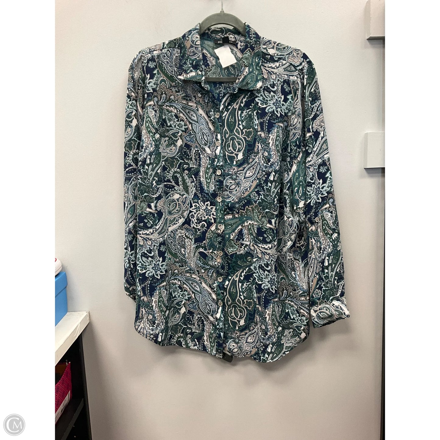 Top Long Sleeve By Roz And Ali In Paisley Print, Size: 1x