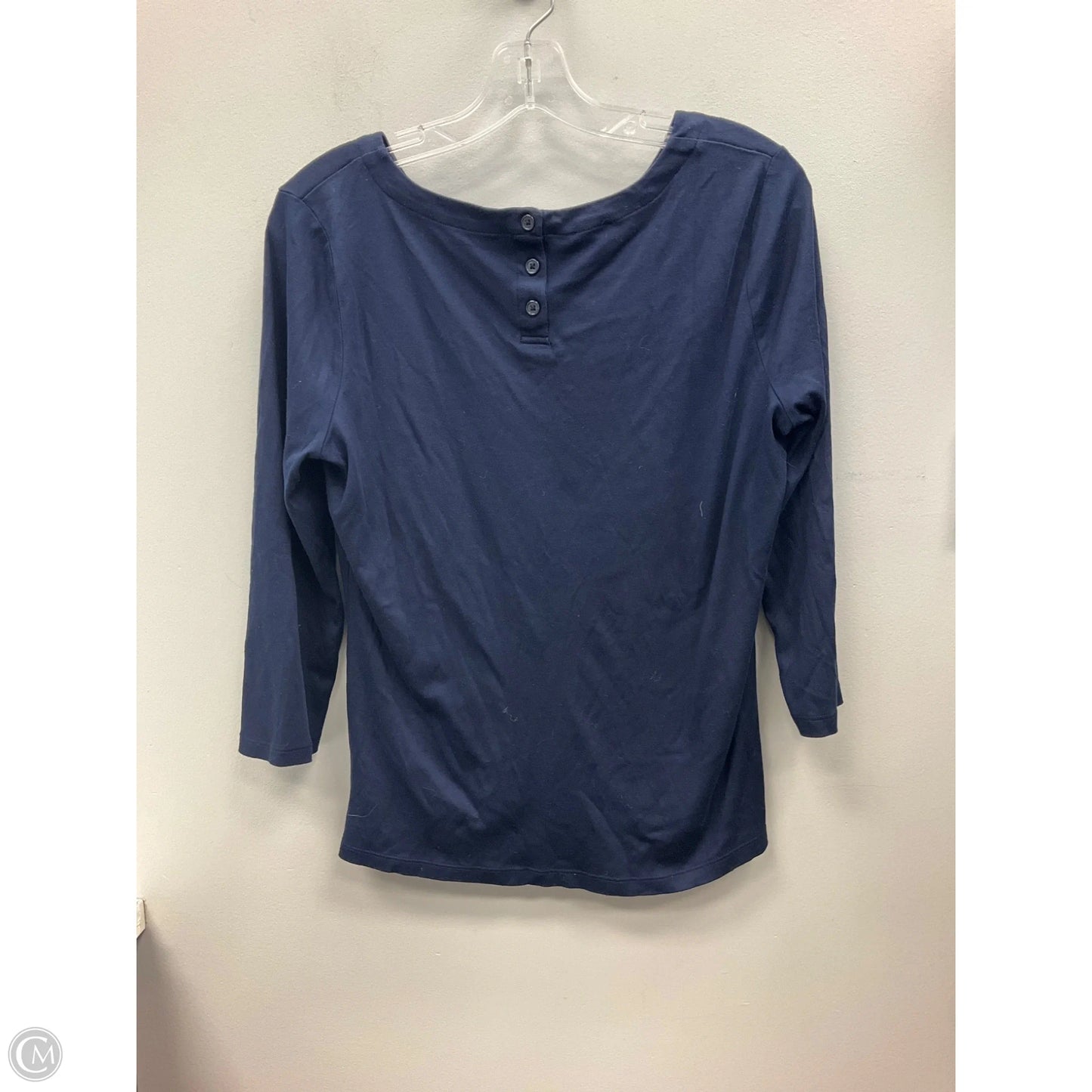 Top 3/4 Sleeve By Talbots In Navy, Size: M