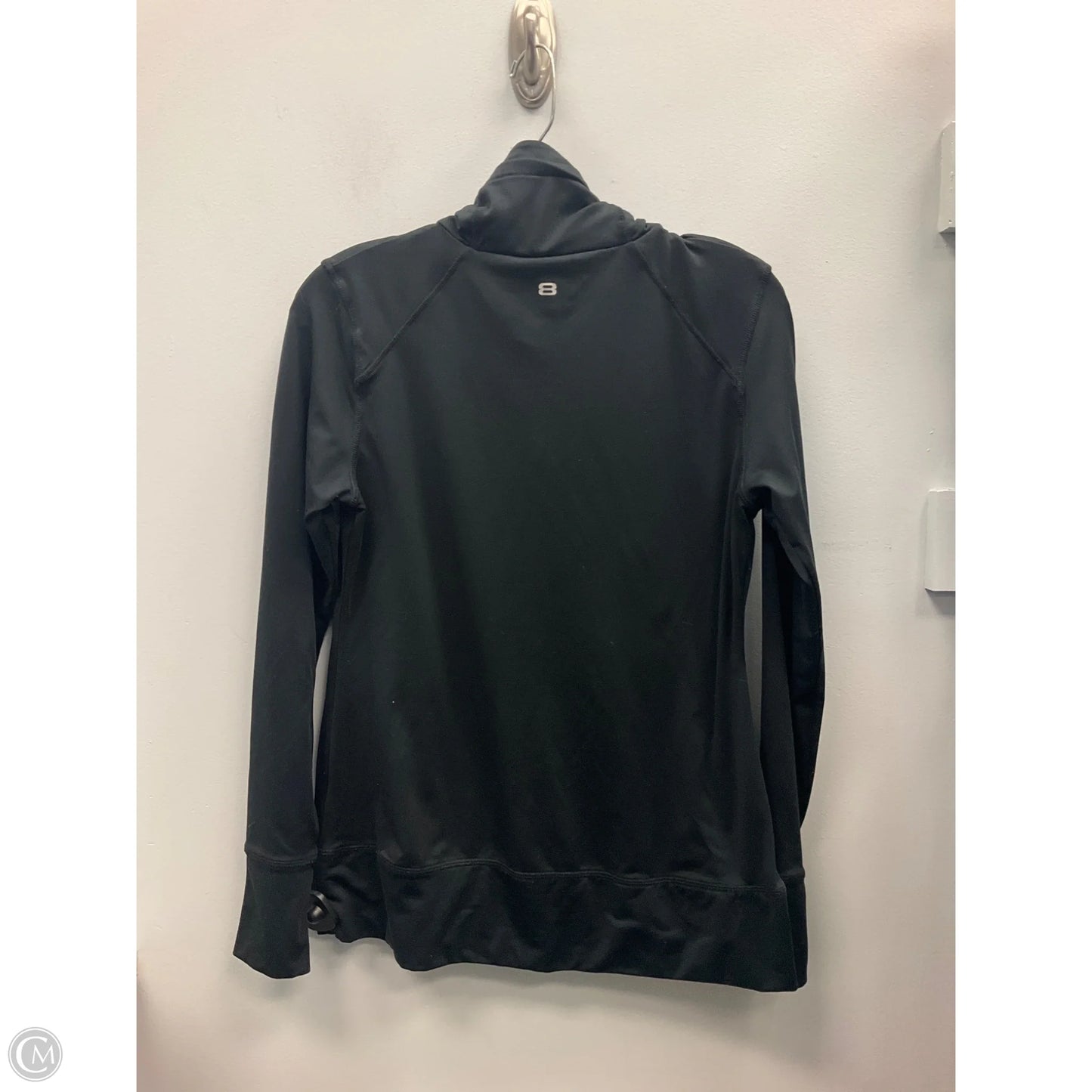 Athletic Top Long Sleeve Collar By Layer 8 In Black, Size: M