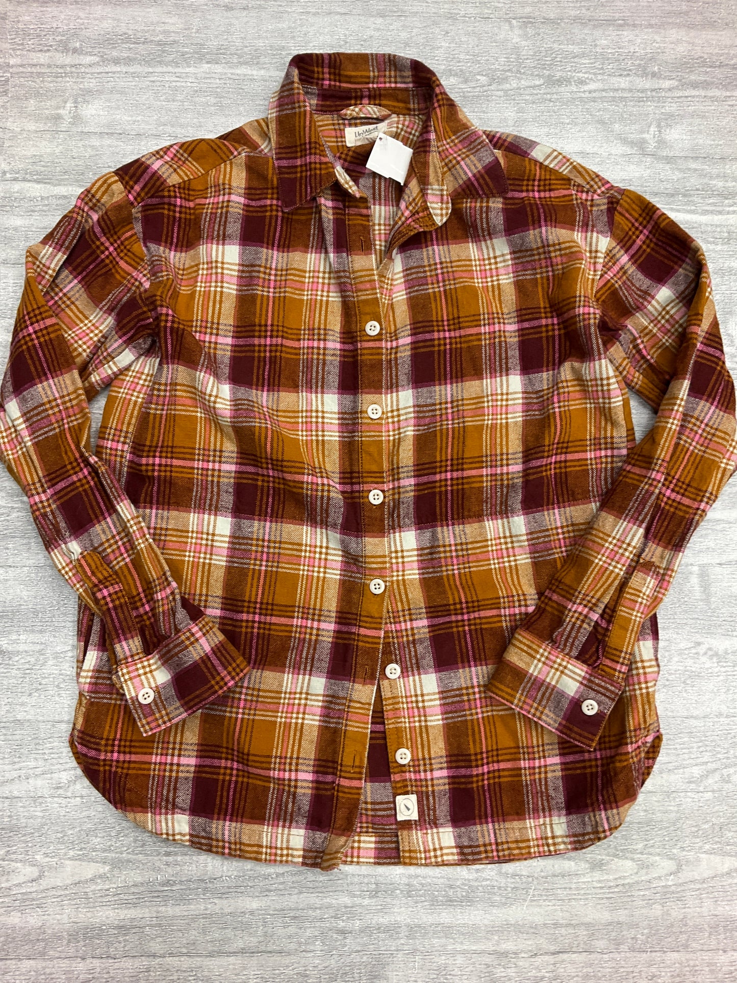 Top Long Sleeve By Clothes Mentor In Plaid Pattern, Size: Xs