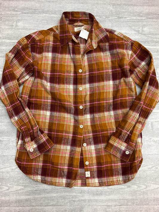 Top Long Sleeve By Clothes Mentor In Plaid Pattern, Size: Xs