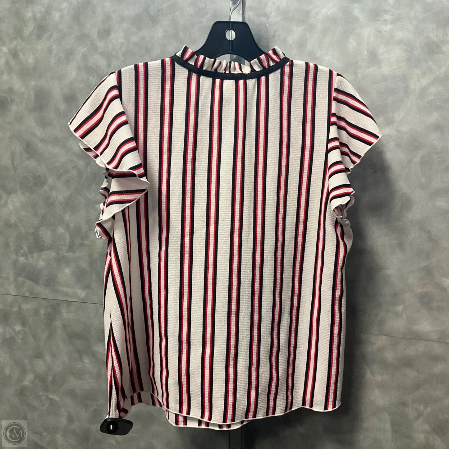 Top Short Sleeve By Love J In Striped Pattern, Size: L