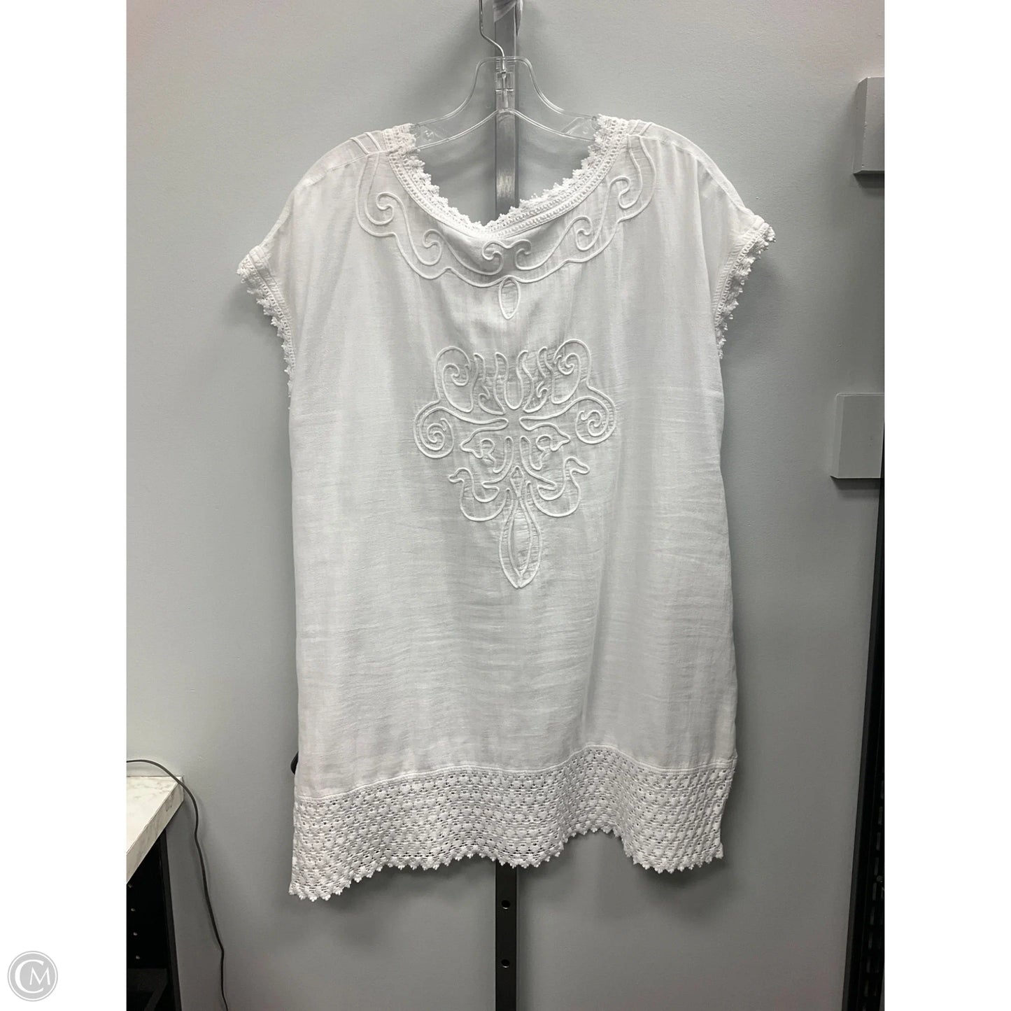 Top Short Sleeve By Soft Surroundings In White, Size: M