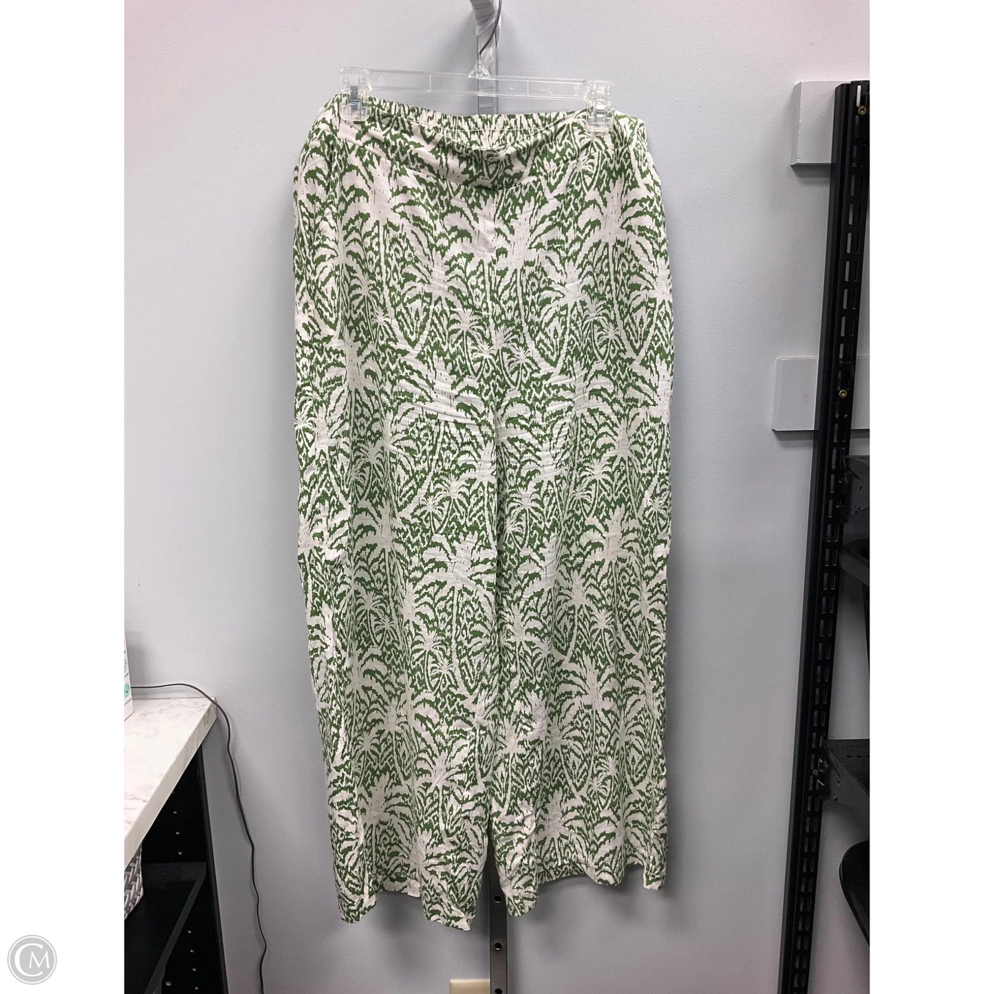 Pants Cropped By Cmc In Green & White, Size: L
