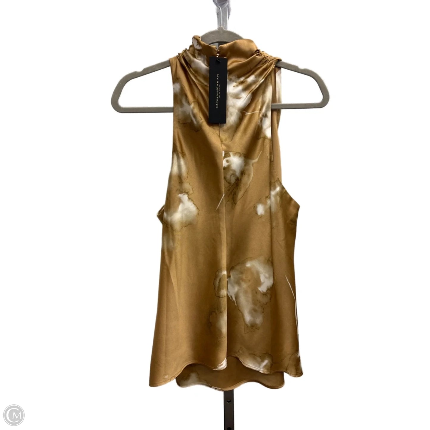 Top Sleeveless By Donna Karan In Brown, Size: L