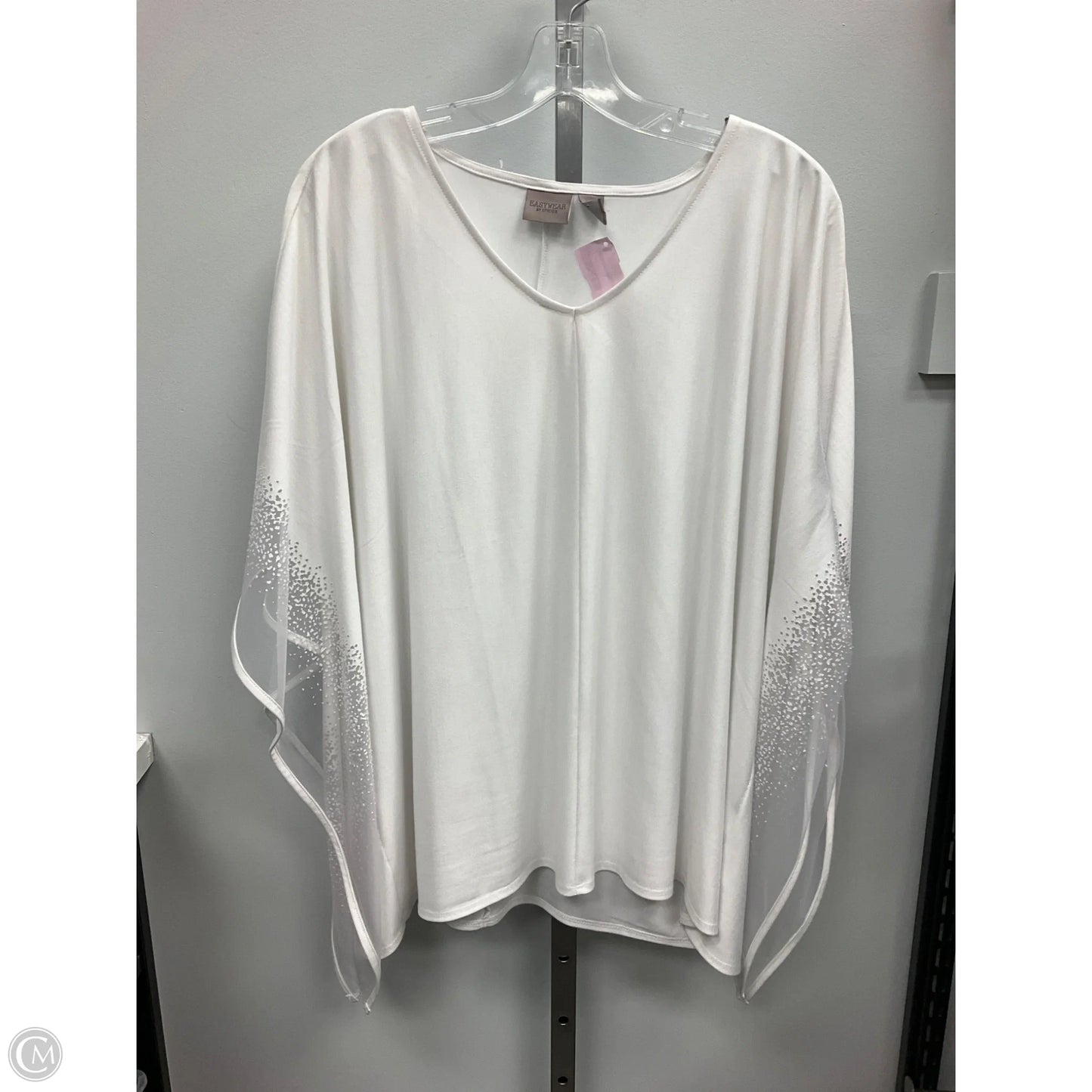 Top Short Sleeve By Chicos In White, Size: Xl